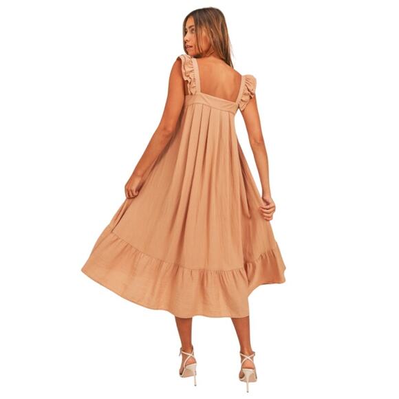 AD - MABLE BOAH RUFFLE SLEEVE DETAIL MIDI DRESS - Picture 4 of 8